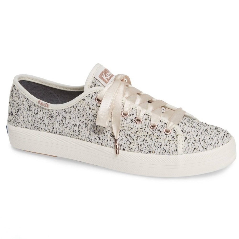 Keds | Kickstart Two-Tone Boucle White Cream Lace Up Women's Size 8